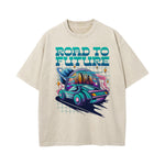 Road To Future Washed Graphic Tee-INNBLAC Fashion Apparel