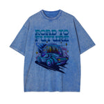 Road To Future Washed Graphic Tee-INNBLAC Fashion Apparel