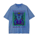 Second Earth Washed Graphic Tee-INNBLAC Fashion Apparel