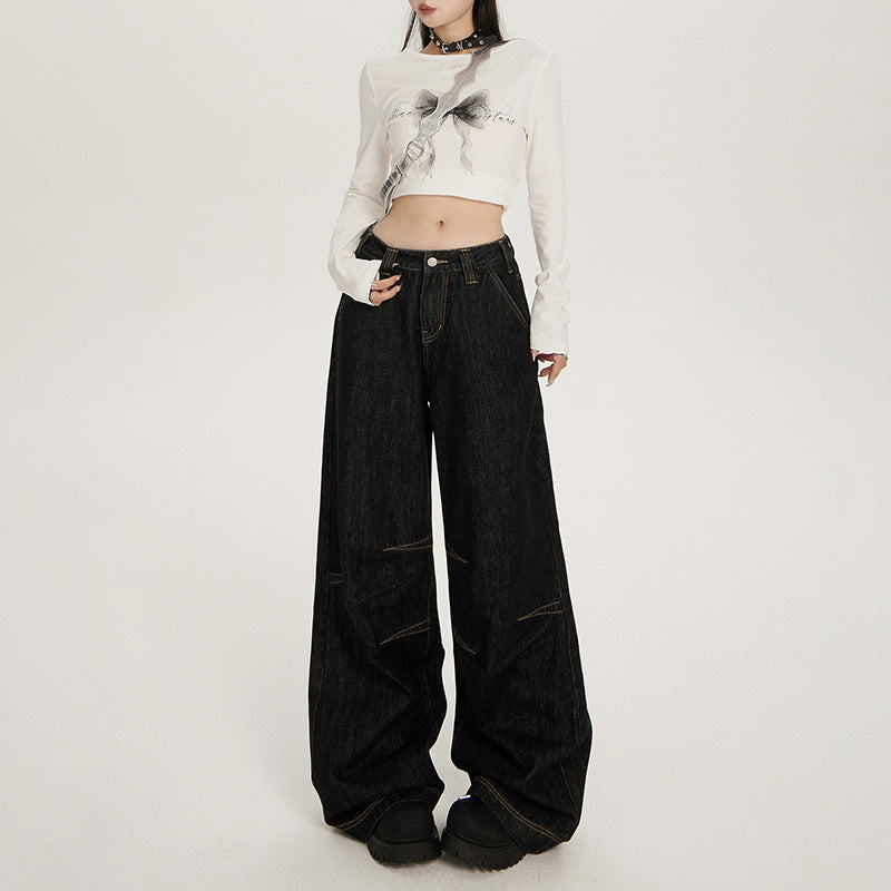 Selvedge Women's Loose Fit Jeans-INNBLAC Fashion Apparel