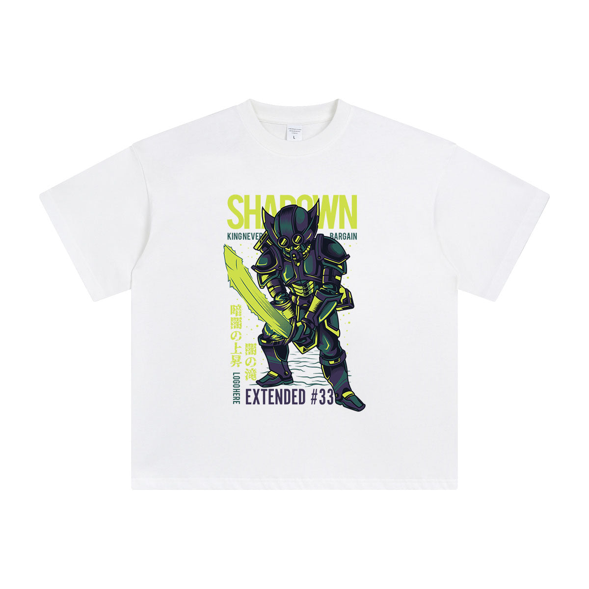Shadown Knight Japanese Kanji Graphic Tee-INNBLAC Fashion Apparel