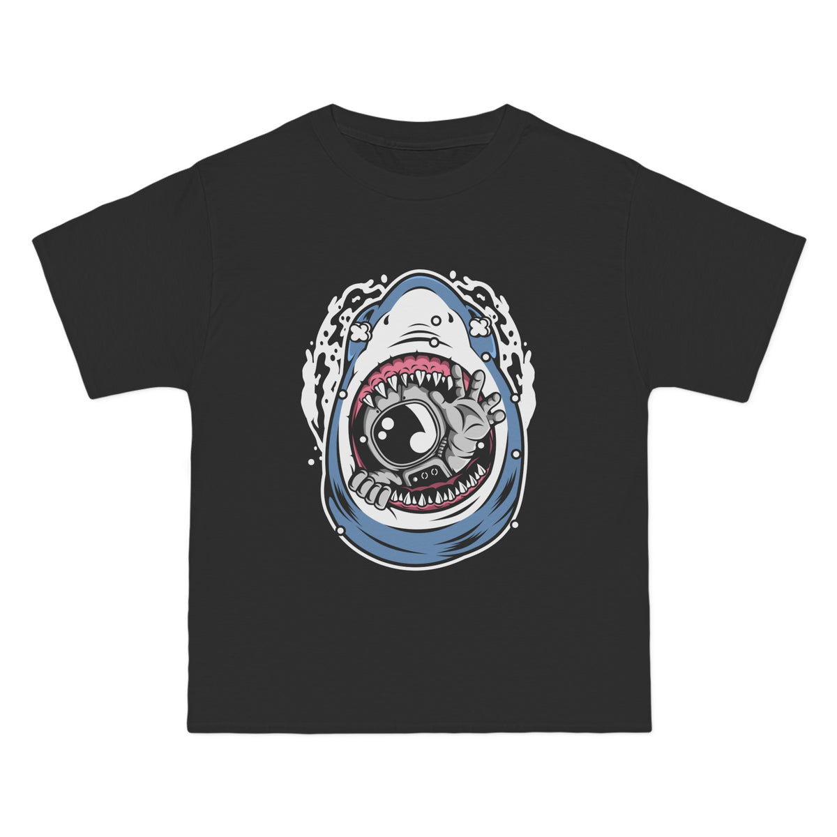 Shark Eats Astronaut Graphic Tee-INNBLAC Fashion Apparel