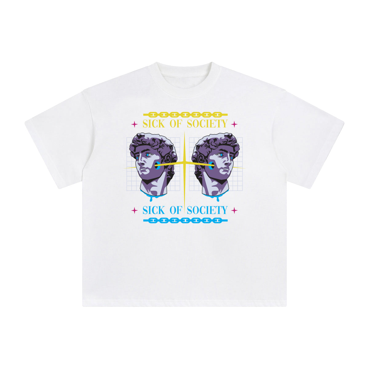 Sick of Society Abstract Graphic Tee-INNBLAC Fashion Apparel