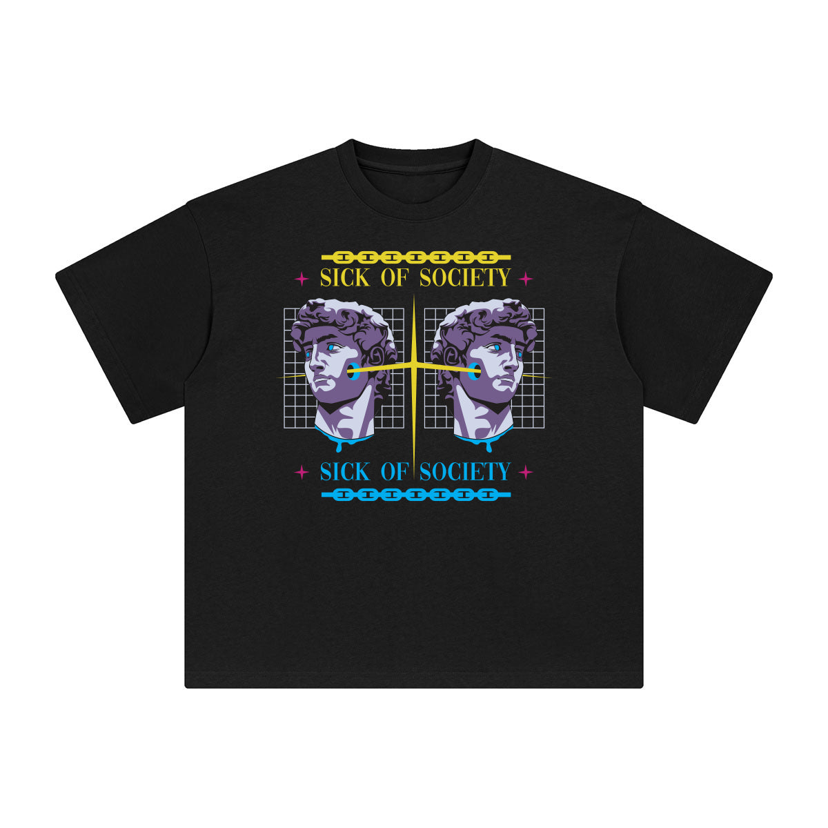 Sick of Society Abstract Graphic Tee-INNBLAC Fashion Apparel