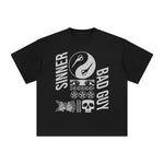 Sinner Bad Guy Innocent Abstract Graphic Tee-INNBLAC Fashion Apparel