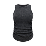 Stone Wash Dip Hem Crop Top 9.5oz-INNBLAC Fashion Apparel