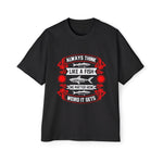 Slogan & Fish Graphic Tee-INNBLAC Fashion Apparel