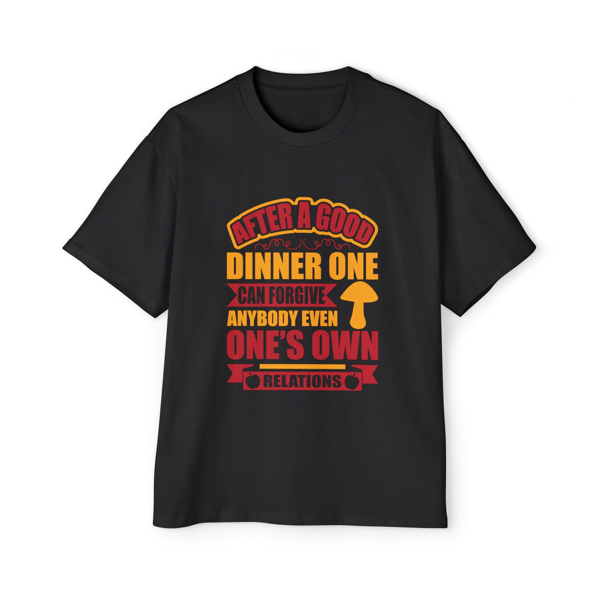Slogan & Mushroom Graphic Tee-INNBLAC Fashion Apparel