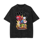 Smash Game Graphic Washed Tee-INNBLAC Fashion Apparel