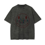 Smiling Emoji Graphic Washed Tee-INNBLAC Fashion Apparel