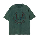Smiling Emoji Graphic Washed Tee-INNBLAC Fashion Apparel