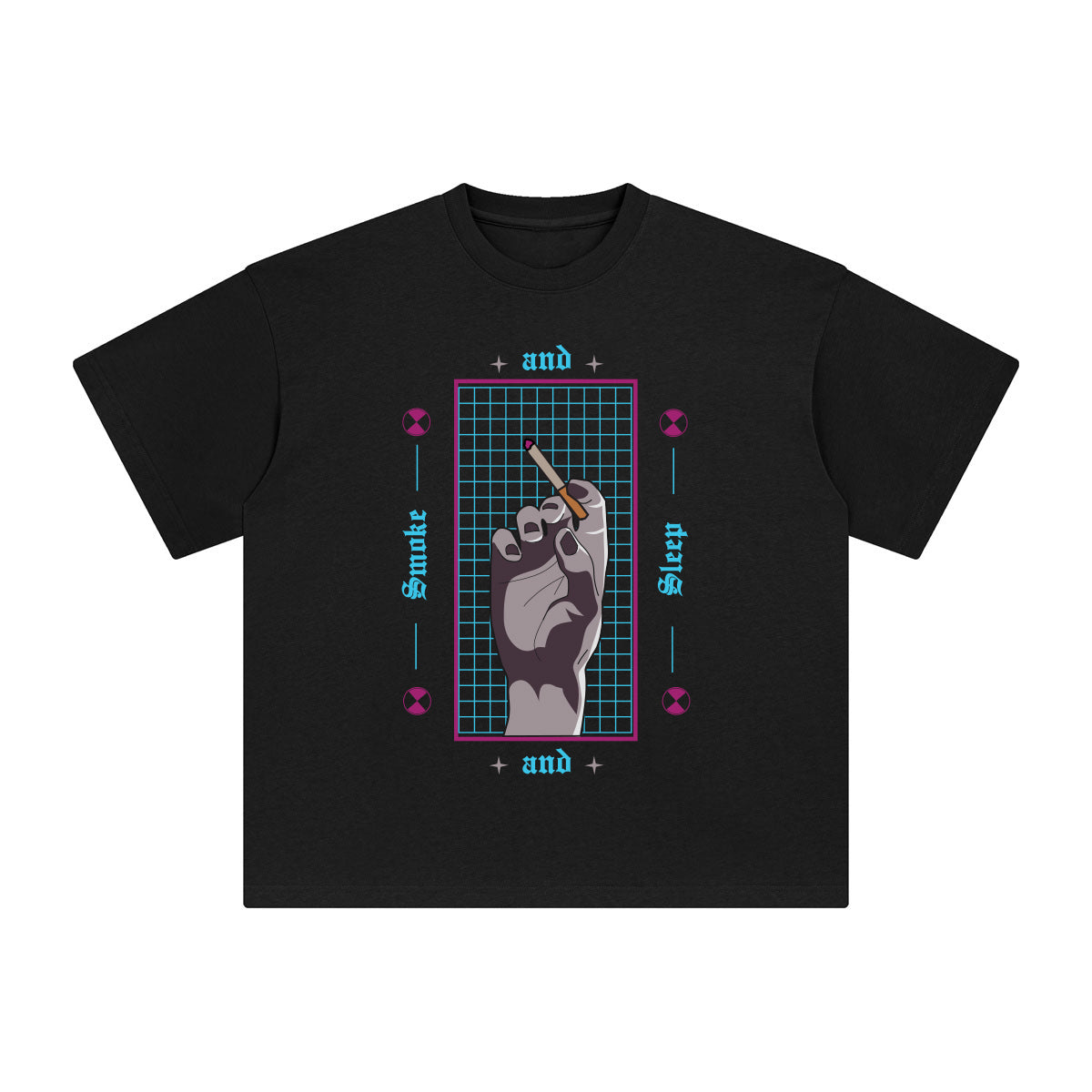 Smoke and Sleep Abstract Graphic Tee-INNBLAC Fashion Apparel
