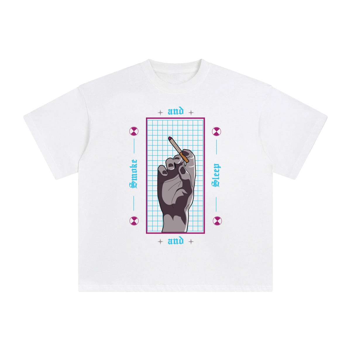 Smoke and Sleep Abstract Graphic Tee-INNBLAC Fashion Apparel