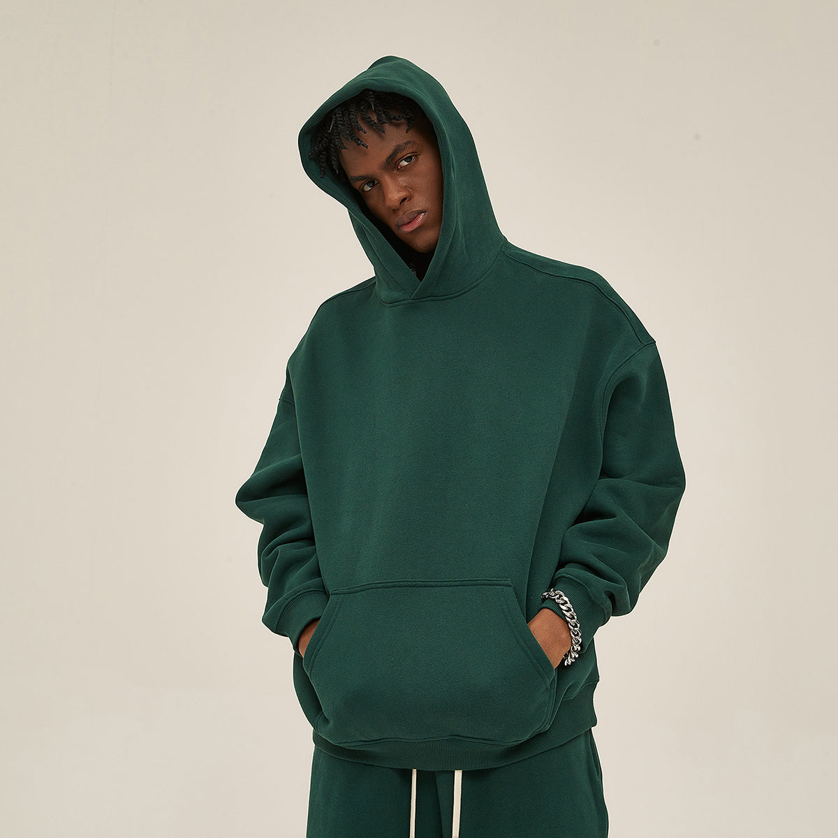 Oversized Plush Lining Plain Hoodie-INNBLAC Fashion Apparel