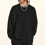 Solid Crew Neck Comfort Sweatshirt-INNBLAC Fashion Apparel