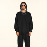 Solid Crew Neck Comfort Sweatshirt-INNBLAC Fashion Apparel