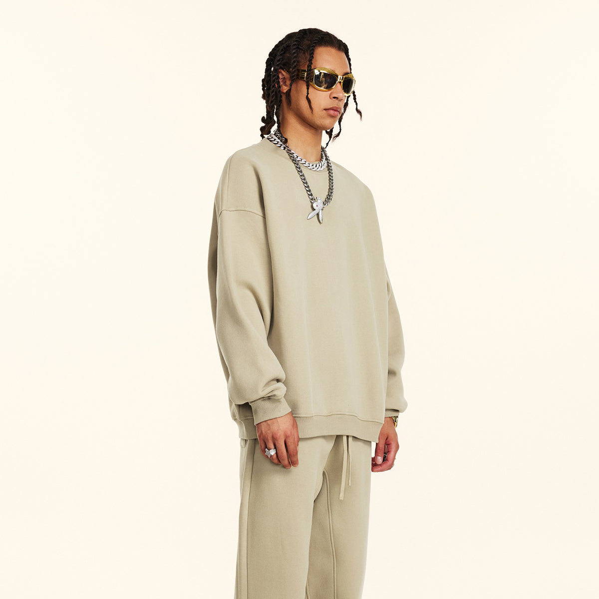 Solid French Terry Oversized Sweatshirt-INNBLAC Fashion Apparel