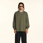 Solid Color Crewneck Sweatshirt-INNBLAC Fashion Apparel