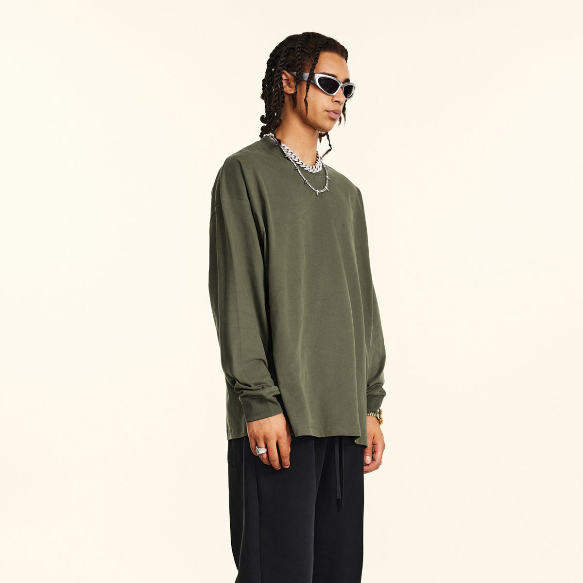 Solid Color Crewneck Sweatshirt-INNBLAC Fashion Apparel