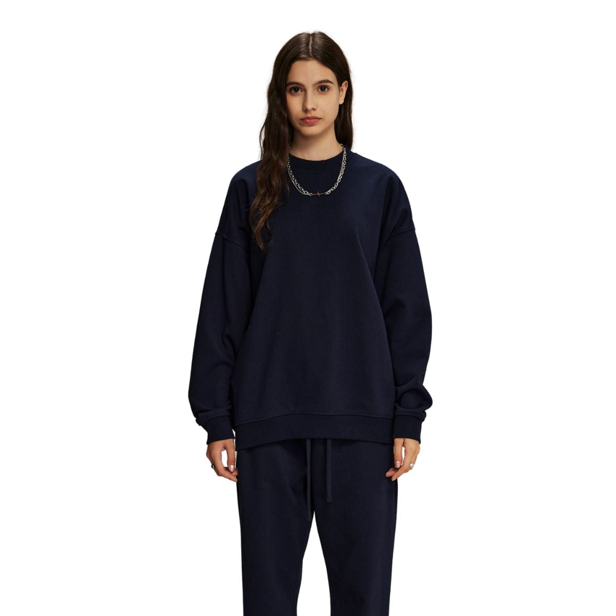 Women's Solid Color French Terry Sweatshirt-INNBLAC Fashion Apparel