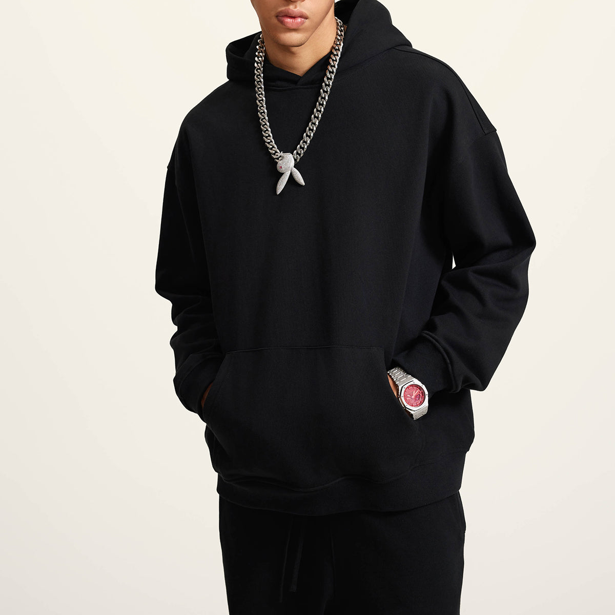 Solid Color Kangaroo Pocket Hoodie-INNBLAC Fashion Apparel