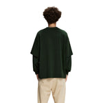 Solid Color Mock Two Piece Sweatshirt - Custom-INNBLAC Fashion Apparel