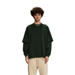 Solid Color Mock Two Piece Sweatshirt - Custom-INNBLAC Fashion Apparel