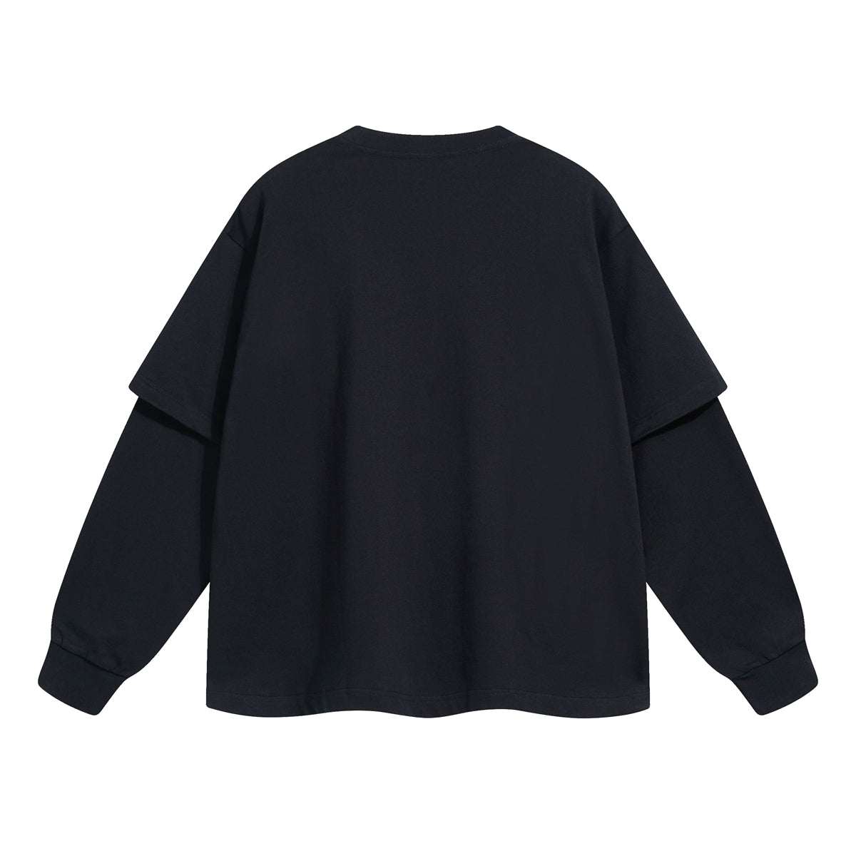 Solid Color Mock Two Piece Sweatshirt - Custom-INNBLAC Fashion Apparel