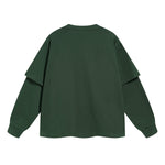 Solid Color Mock Two Piece Sweatshirt - Custom-INNBLAC Fashion Apparel