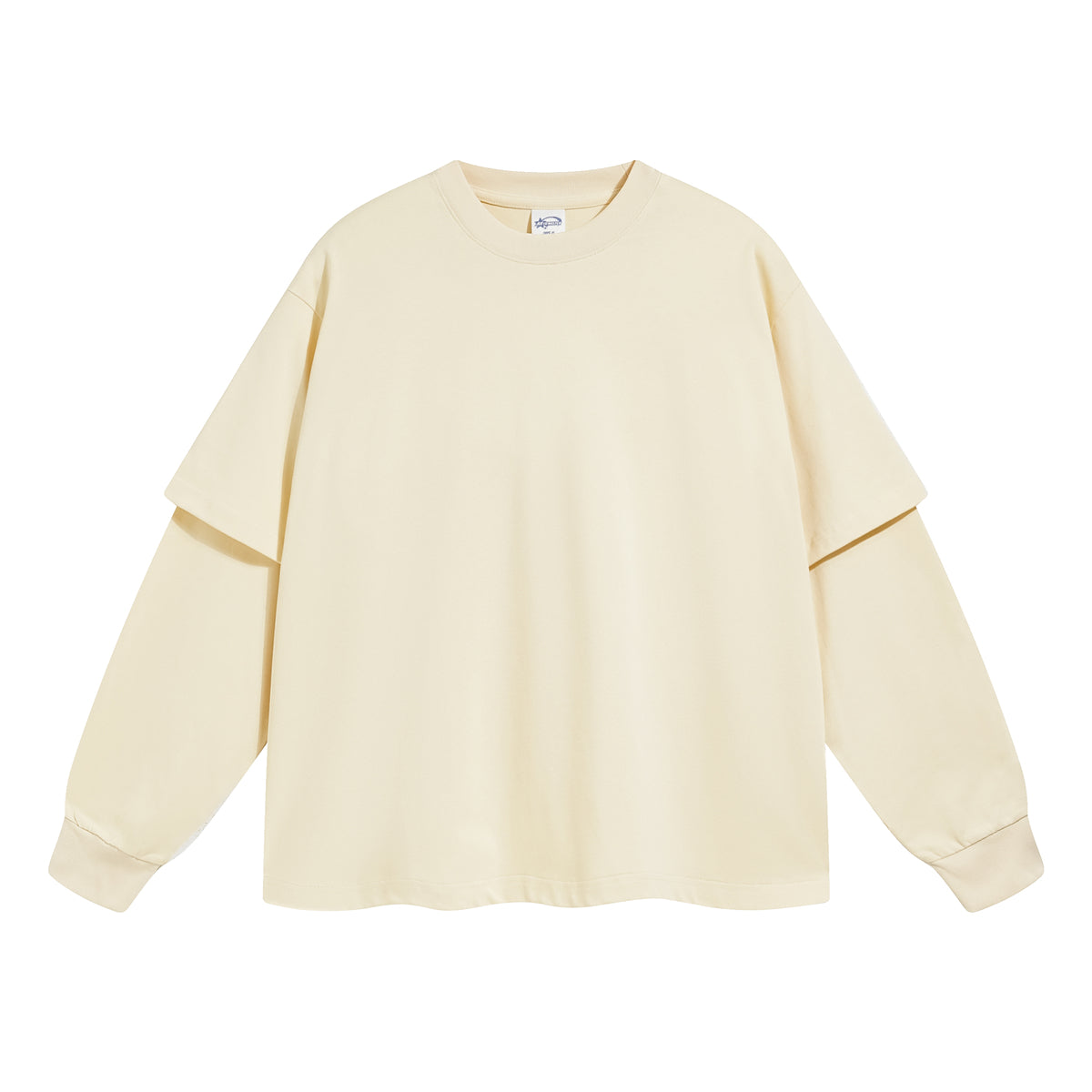 Solid Color Mock Two Piece Sweatshirt - Custom-INNBLAC Fashion Apparel