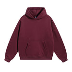 Solid Color Plush Lining Pullover Hoodie-INNBLAC Fashion Apparel