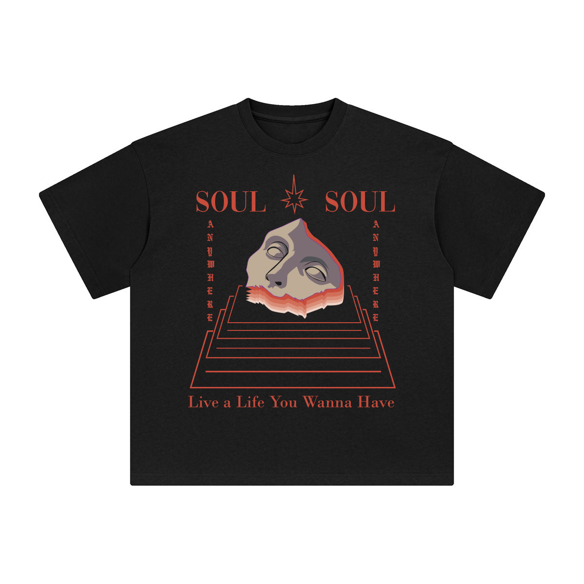 Soul Live a Life Abstract Graphic Tee-INNBLAC Fashion Apparel