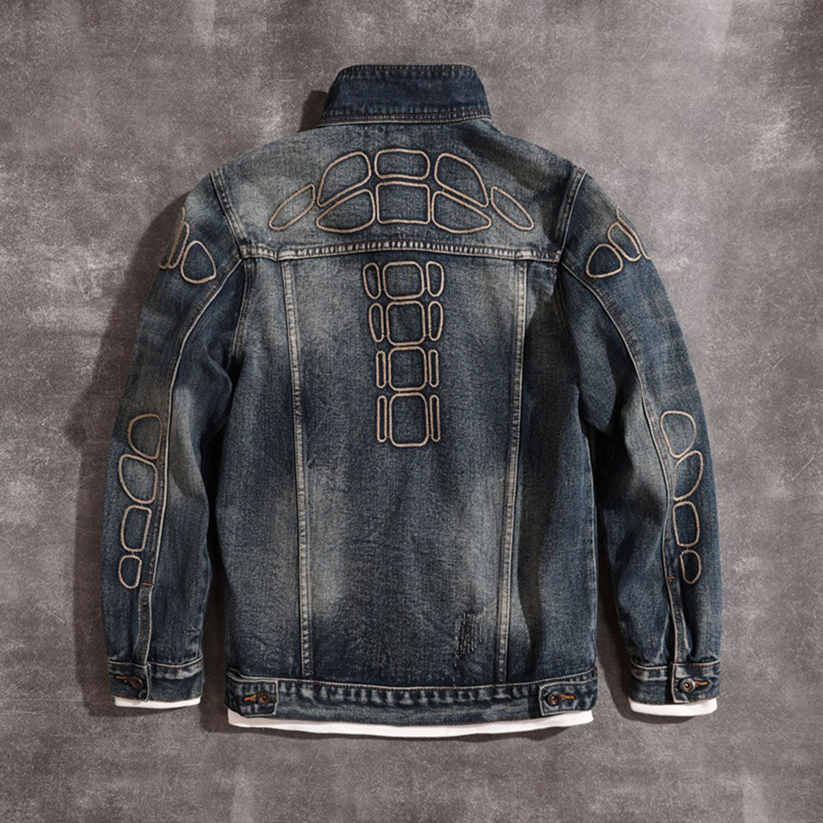 Stand Collar Denim Trucker Jacket-INNBLAC Fashion Apparel