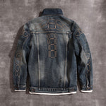 Stand Collar Denim Trucker Jacket-INNBLAC Fashion Apparel