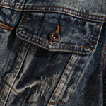 Stand Collar Denim Trucker Jacket-INNBLAC Fashion Apparel