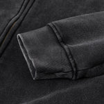 Stand Collar Double Zip Washed Sweatshirt-INNBLAC Fashion Apparel