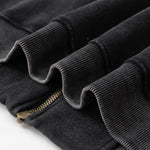 Stand Collar Double Zip Washed Sweatshirt-INNBLAC Fashion Apparel