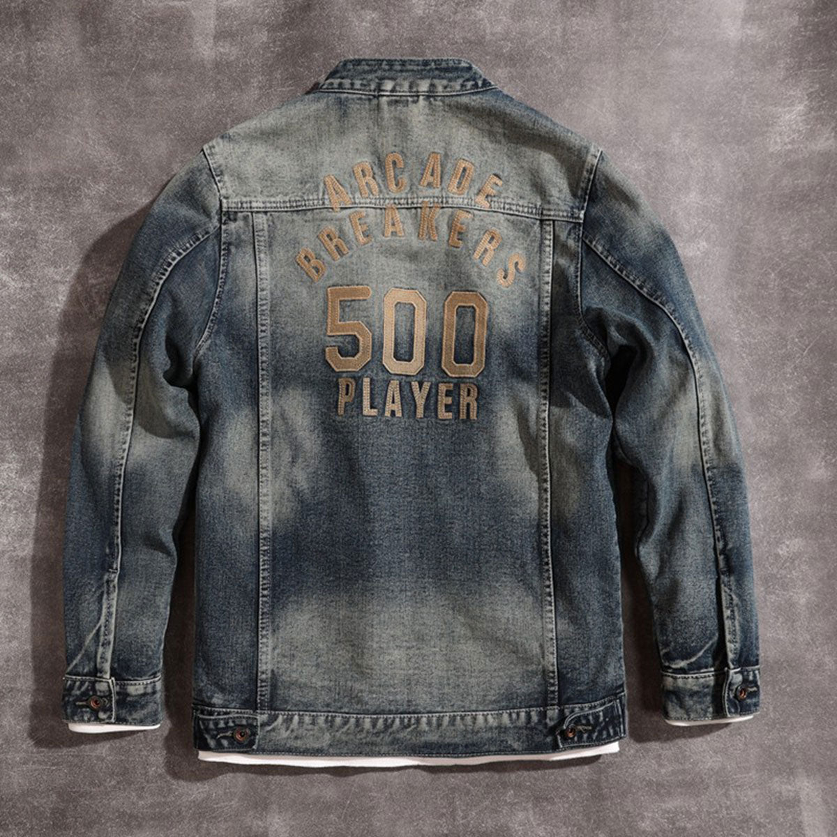 Stand Collar Zip Up Denim Jacket-INNBLAC Fashion Apparel