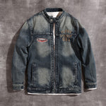 Stand Collar Zip Up Denim Jacket-INNBLAC Fashion Apparel