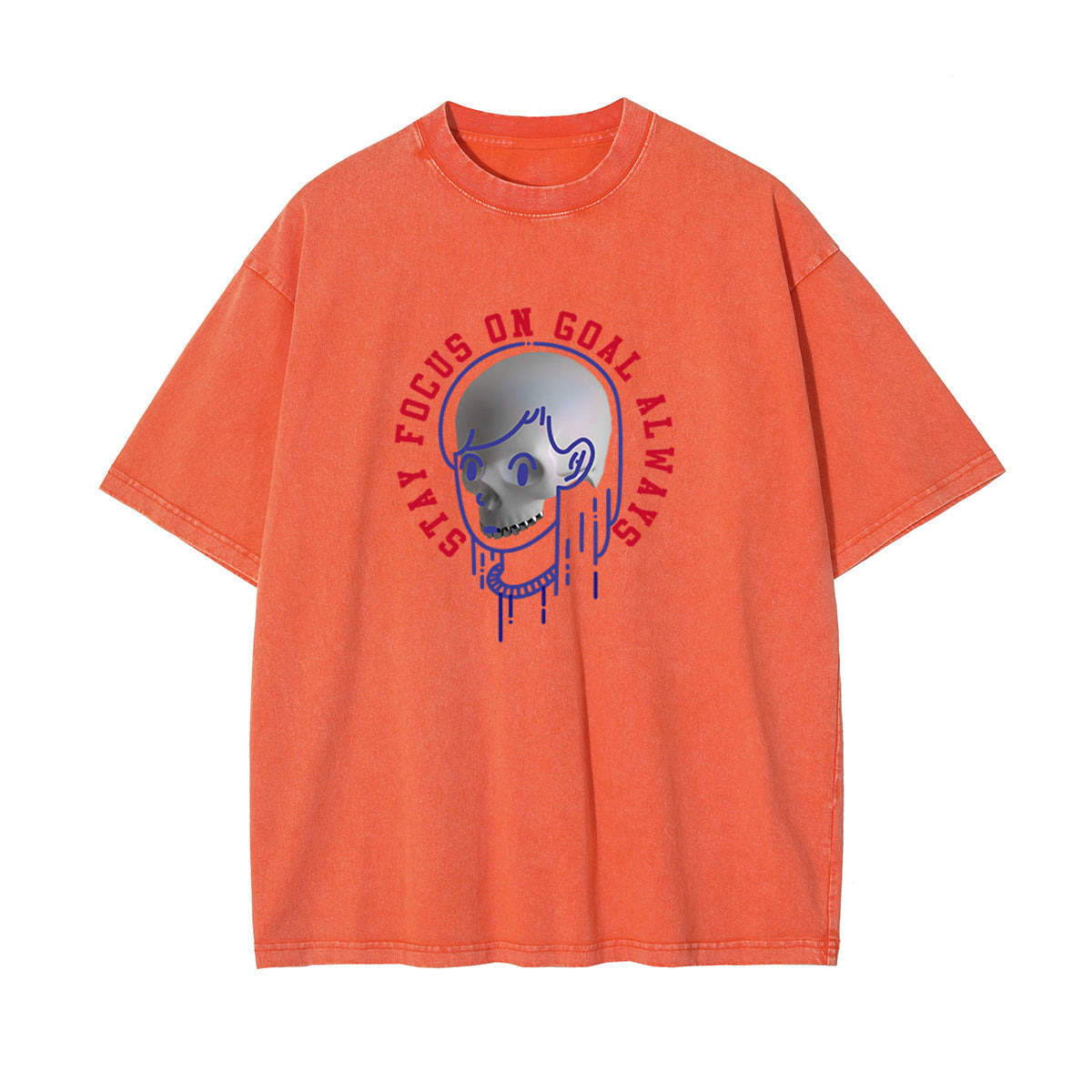 Stay Focus On Goal Always Graphic Washed Tee-INNBLAC Fashion Apparel