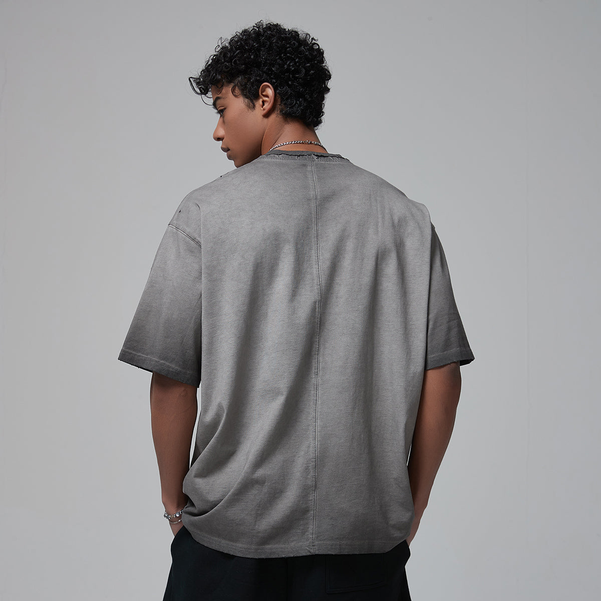 Stone Wash Faded Distressed Tee 7.5oz-INNBLAC Fashion Apparel