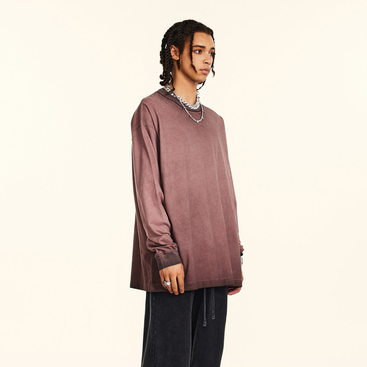 Faded Oversized Sweatshirt-INNBLAC Fashion Apparel
