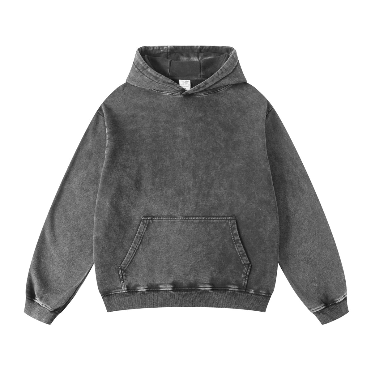 Stone Wash Kangaroo Pocket Hoodie-INNBLAC Fashion Apparel