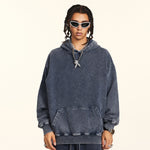 Stone Wash Kangaroo Pocket Hoodie-INNBLAC Fashion Apparel