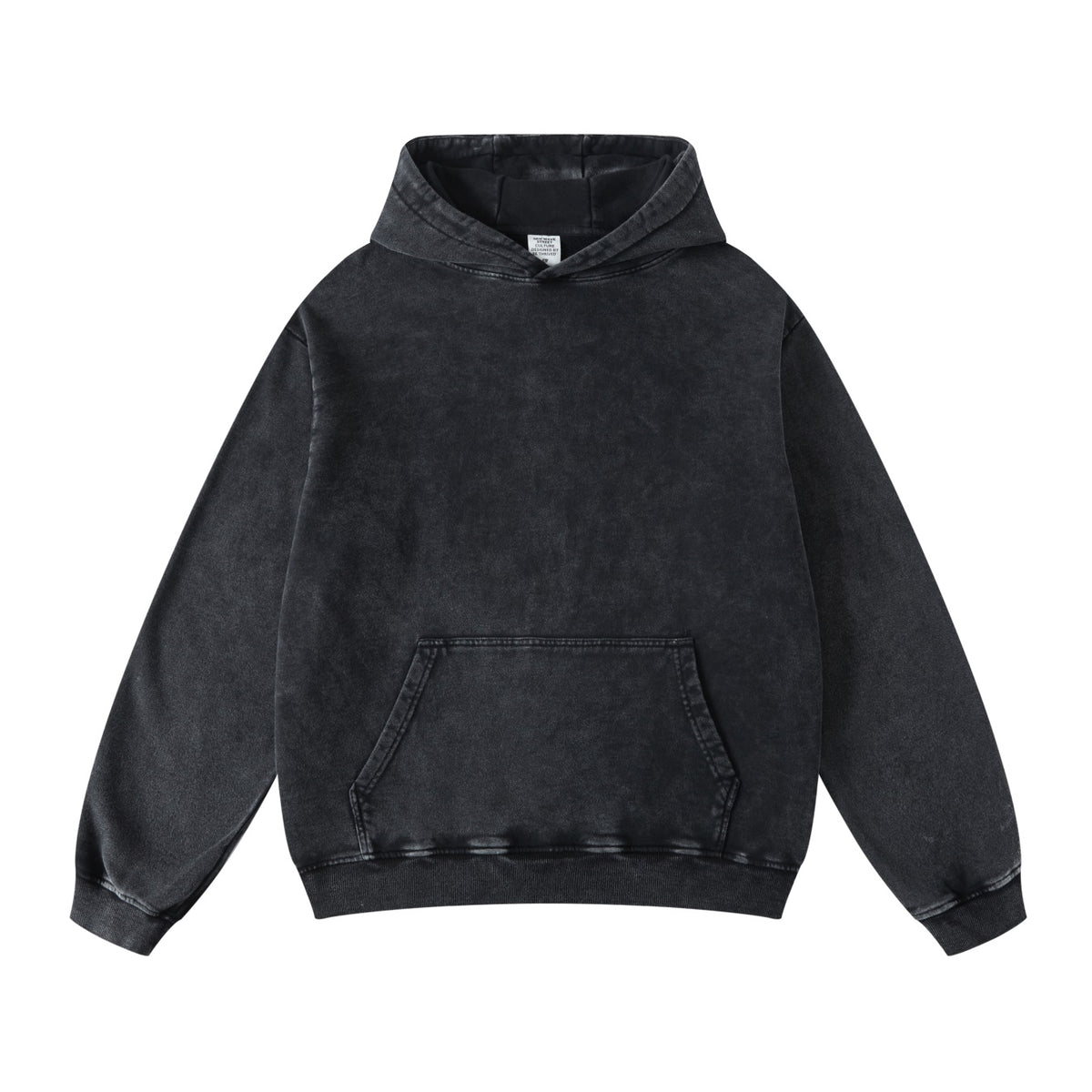 Stone Wash Kangaroo Pocket Hoodie-INNBLAC Fashion Apparel