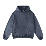 Stone Wash Kangaroo Pocket Hoodie-INNBLAC Fashion Apparel