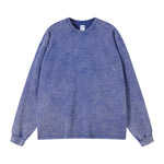Stone Wash Long Sleeve T Shirt-INNBLAC Fashion Apparel