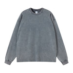 Stone Wash Long Sleeve T Shirt-INNBLAC Fashion Apparel