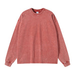 Stone Wash Long Sleeve T Shirt-INNBLAC Fashion Apparel