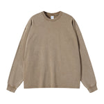 Stone Wash Long Sleeve T Shirt-INNBLAC Fashion Apparel